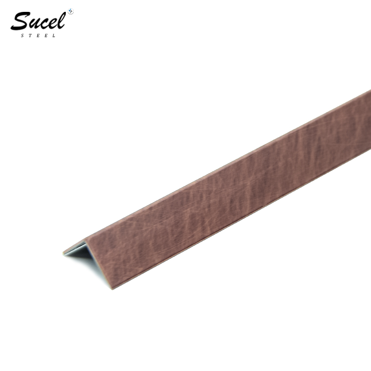 SUCEL Red Copper Stainless Steel Tile Edge Trim Corners  L Shape Tile Trim Profile For Decoration