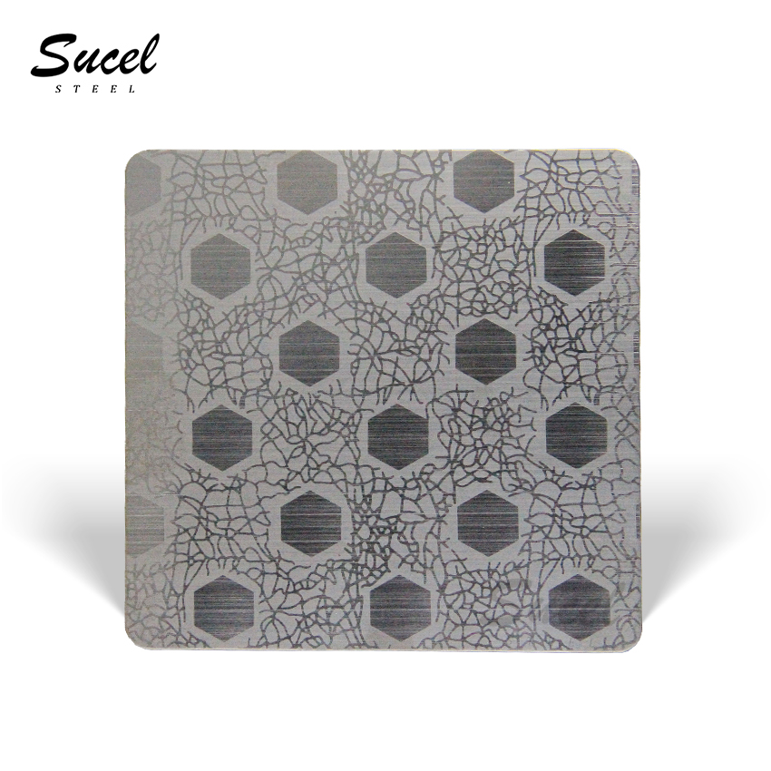 2023 SUCEL STEEL New Product Mirror Etched Champagne Gold HTG-54 Stainless Steel Sheet