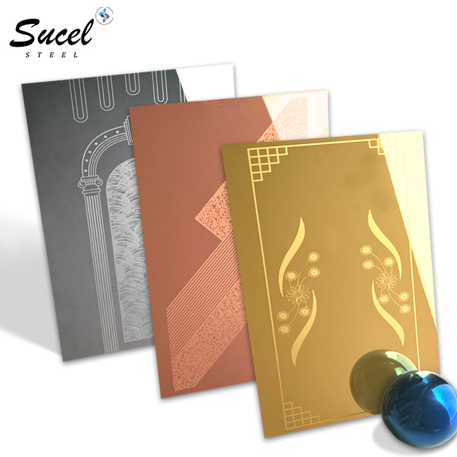 SUCEL Custmoized Super Mirror Etched Elevator Lift Stainless Steel Sheet