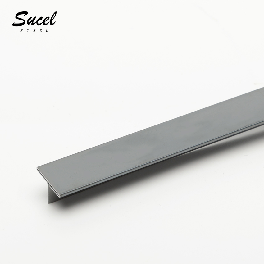 Sucel Grey Stainless Steel Tile Edge T Profile Trim Support Size Color Customize