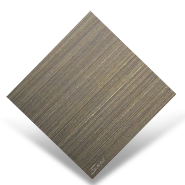 Sucel Steel Foshan Factory Customized Directly Brushed Coloured Stainless Hairline 304 Steel Bronze Finish Sheet