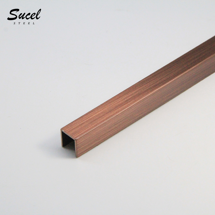 Sucel Steel U Stainless Steel Tile Trim For Bathroom Glass Support Cutomize