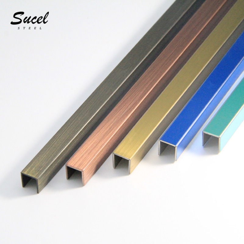 Sucel Steel 304 316 U Stainless Steel Decorative Trim Customize Finish Color And Size