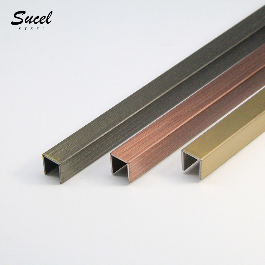 Sucel Steel Various Sizes U Stainless Steel Decorative Profile Tile Trim Strips