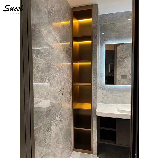 Sucel Steel Foshan Factory Direct Sales Customized Wall Stainless Steel Niche With Lights