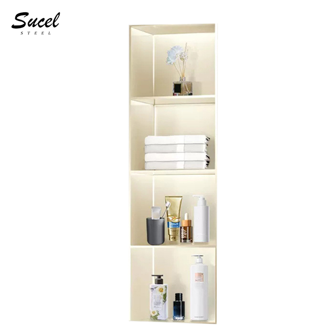 Sucel Steel Factory Direct Sale Stainless Steel Customized Cream Yellow Niche In The Bathroom